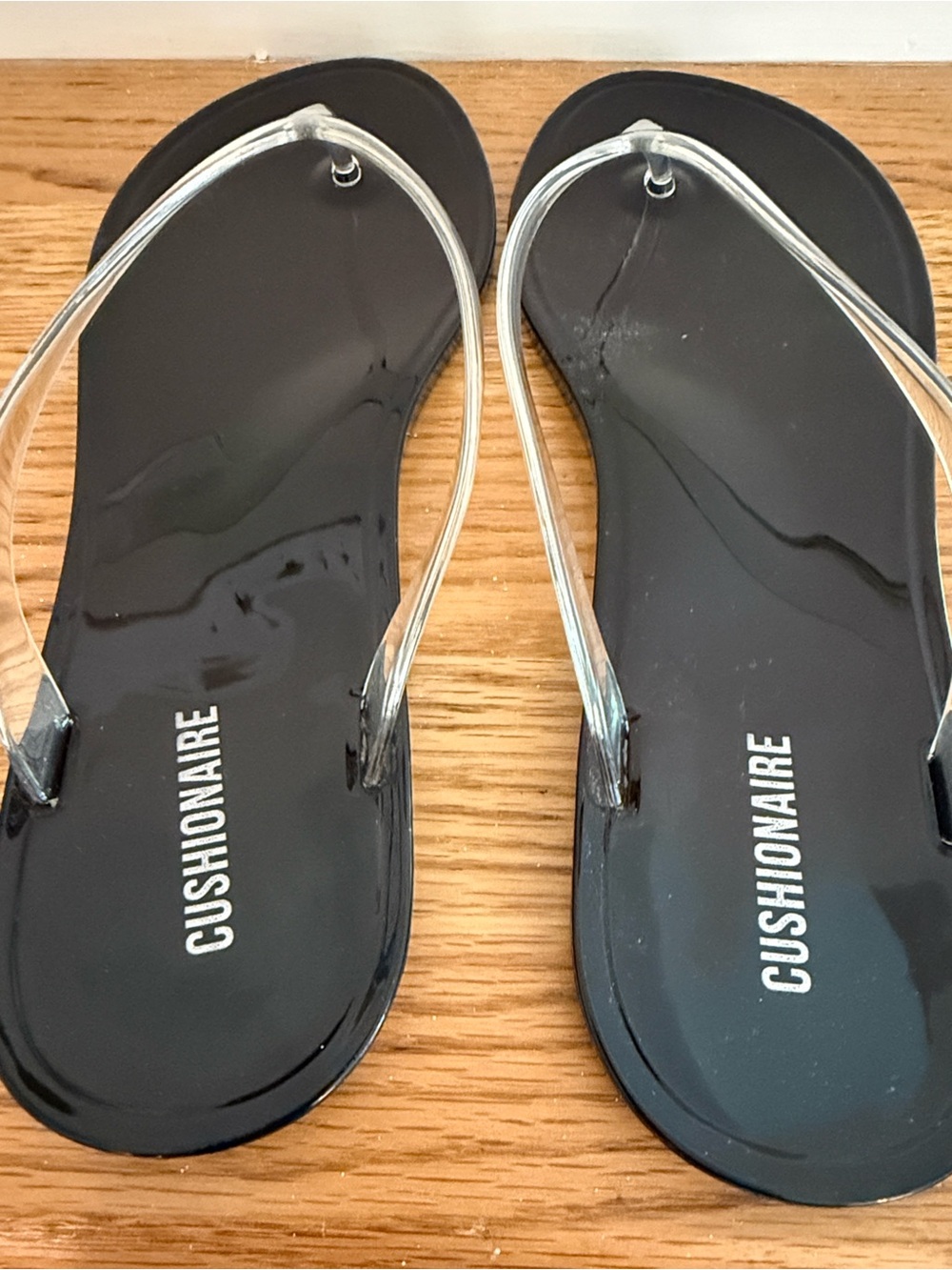 Cushionaire for Target Black Jelly Sandals with Clear Straps
